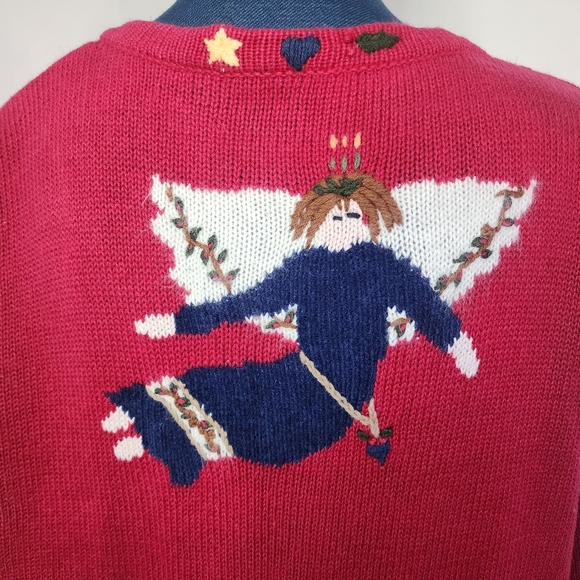 Quacker Factory I Believe in Angels Embroidered Cardigan Sweater - Picture 7 of 7